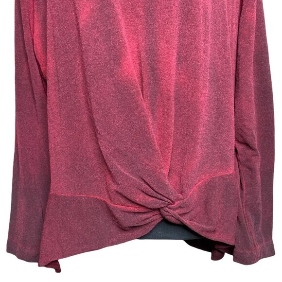 Dress to kill Jane Mohr burnt burgundy twist‎ tunic blouse textured one size - Picture 3 of 6